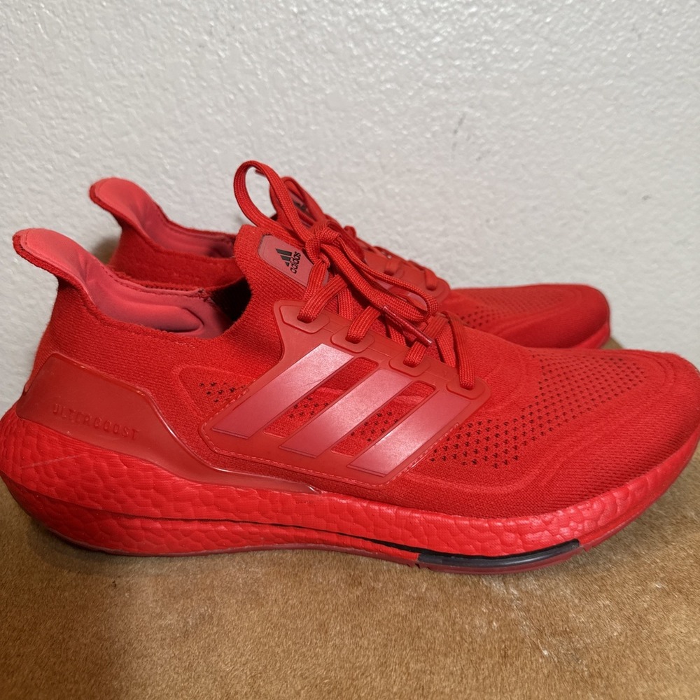 Adidas UltraBoost 20 Solar Red EG0700 Triple Red Size 9.5 Mens
